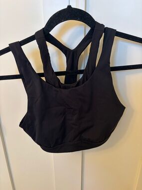 lululemon athletica Black Racerback Sports Bra with Textured Straps